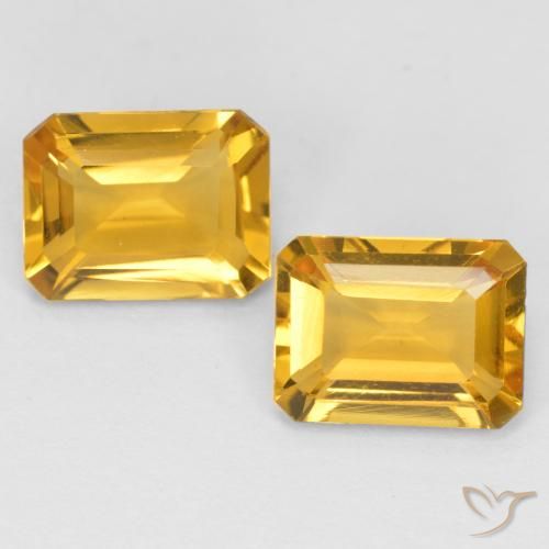 2.82ctw 天然 金橙色 黄水晶, 祖母绿式切割, VS