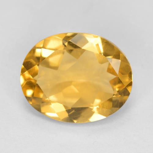 3.01克拉天然金色黄水晶，椭圆形切割，11.3×9毫米，VS