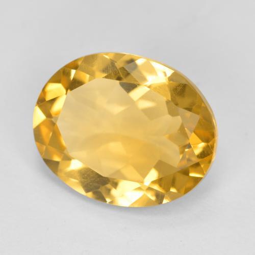 3.01克拉天然金色黄水晶，椭圆形切割，11.3×9毫米，VS