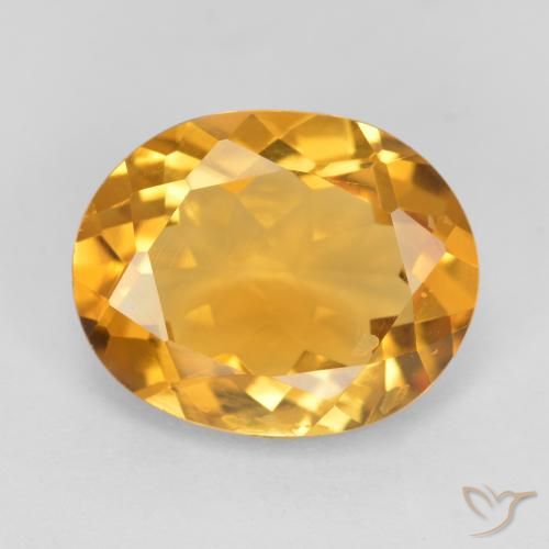 3.17ct 天然 深金橙色 黄水晶, 椭圆形, VS
