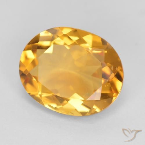 3.17克拉天然黄水晶，椭圆形，VS