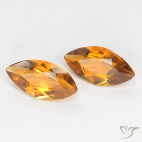0.95克拉天然黄水晶，榄尖形，VS