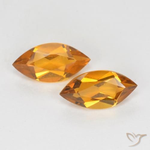 0.99ctw 天然 橙金 黄水晶, 榄尖形, VS