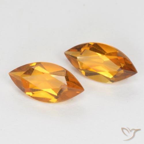 0.99克拉天然黄水晶，榄尖形，VS