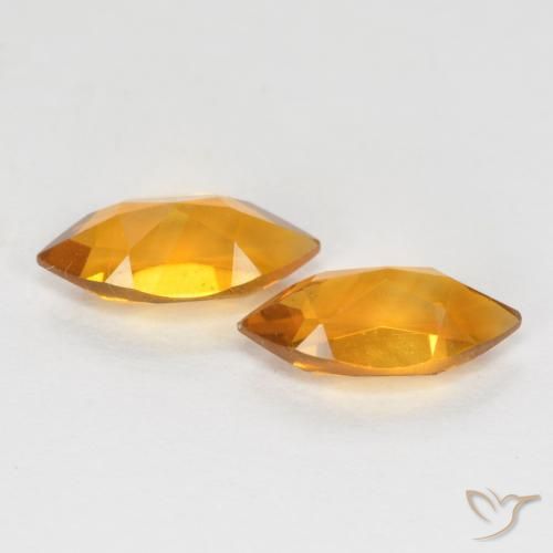 0.99克拉天然黄水晶，榄尖形，VS