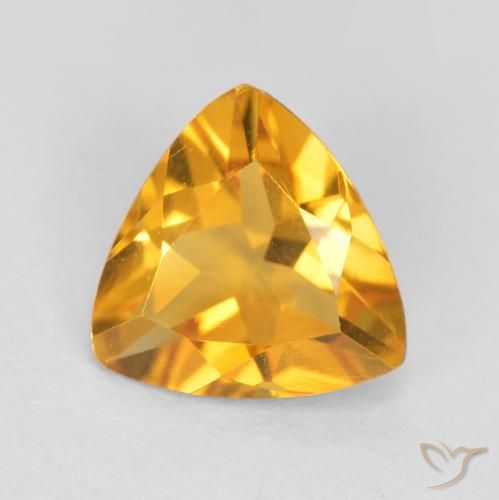 0.87ct 天然 深橙金 黄水晶, 胖三角形, VS