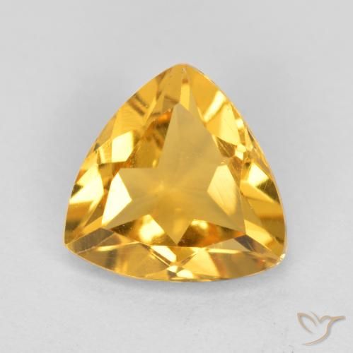 0.95ct 天然 中金 黄水晶, 胖三角形, VS