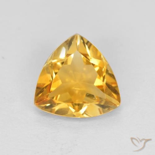 0.89ct 天然 深金橙色 黄水晶, 胖三角形, VS