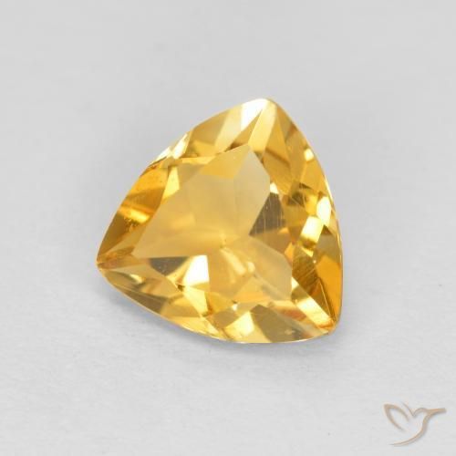 0.89克拉天然黄水晶，胖三角形，VS