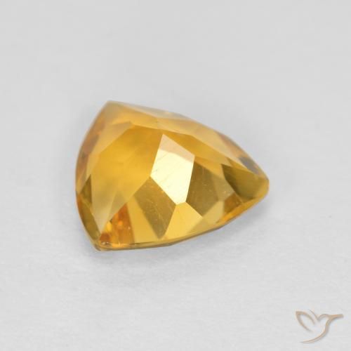 0.89克拉天然黄水晶，胖三角形，VS