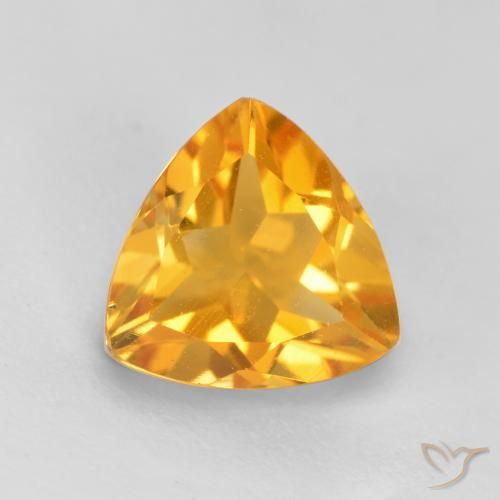 1.07ct 天然 中橙 黄水晶, 胖三角形, VS