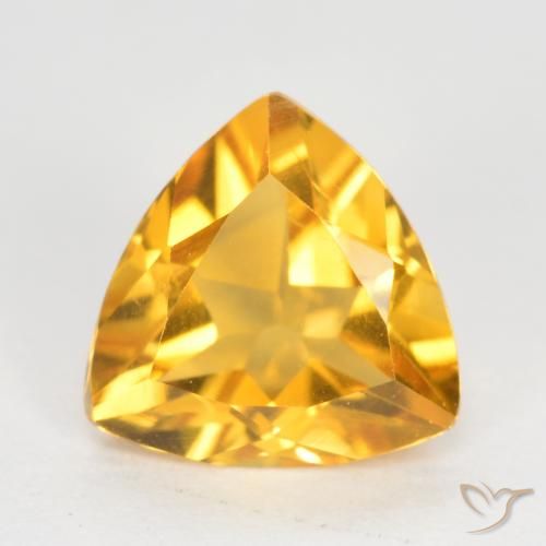 0.92ct 天然 深金色 黄水晶, 胖三角形, VS