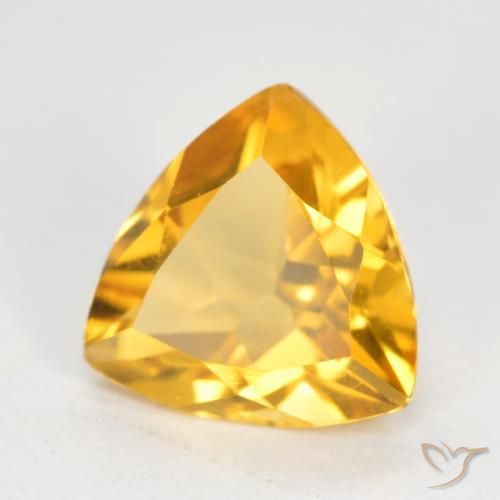 0.92克拉天然黄水晶，胖三角形，VS
