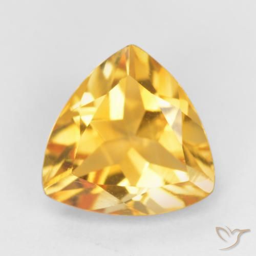 0.98ct 天然 金橙色 黄水晶, 胖三角形, VS