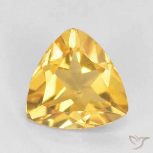 0.90ct 天然 亮金 黄水晶, 胖三角形, VS