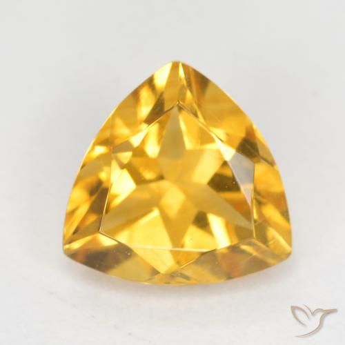 0.93ct 天然 亮金 黄水晶, 胖三角形, VS