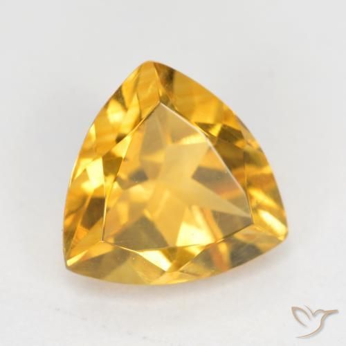 0.93克拉天然黄水晶，胖三角形，VS