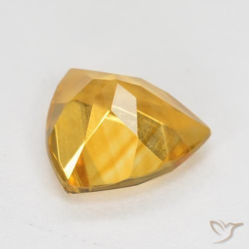 0.93克拉天然黄水晶，胖三角形，VS