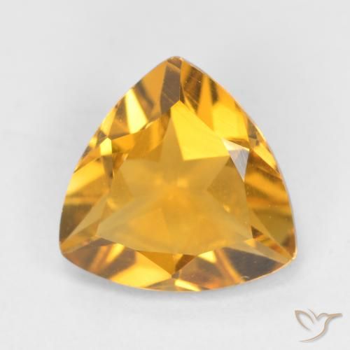 0.92ct 天然 深金橙色 黄水晶, 胖三角形, VS