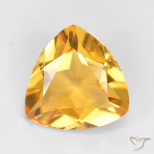 1.01ct 天然 亮金 黄水晶, 胖三角形, VS