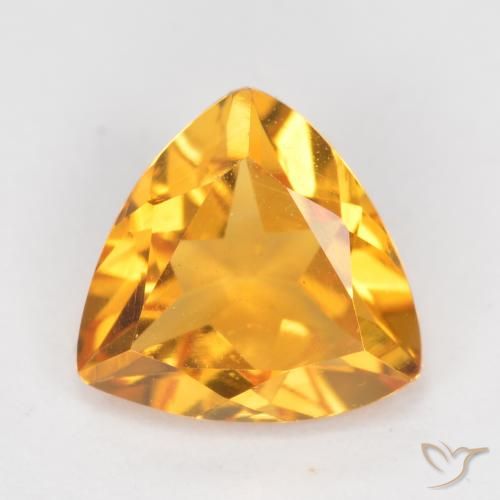 1.02ct 天然 中金 黄水晶, 胖三角形, VS