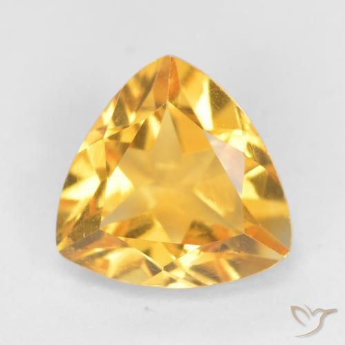 1.07ct 天然 亮金 黄水晶, 胖三角形, VS