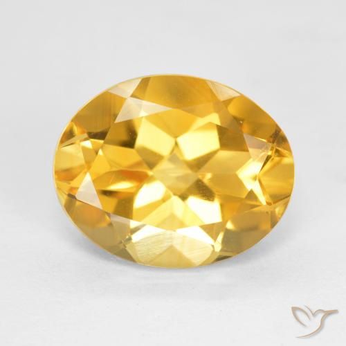 3.38ct 天然 亮金 黄水晶, 椭圆形, VS