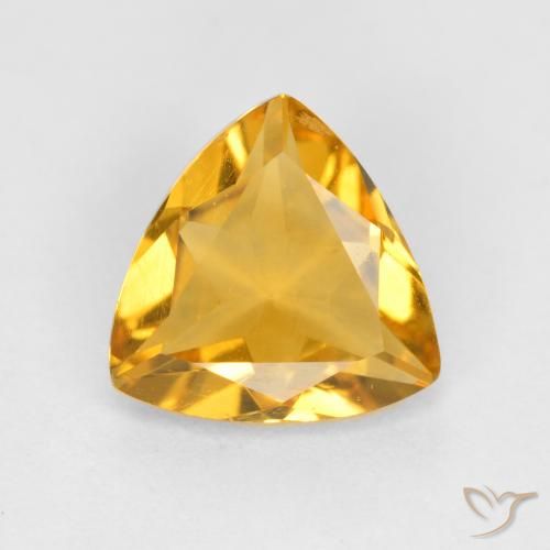 0.77ct 天然 深金色 黄水晶, 胖三角形, VS