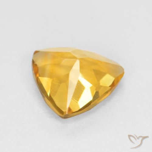 0.77克拉天然黄水晶，胖三角形，VS