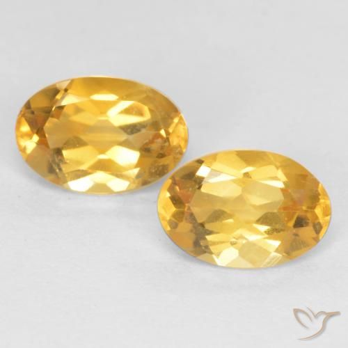 0.78ctw 天然 金色 黄水晶, 椭圆形, VS