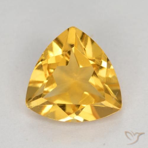 0.94ct 天然 中金 黄水晶, 胖三角形, VVS-VS