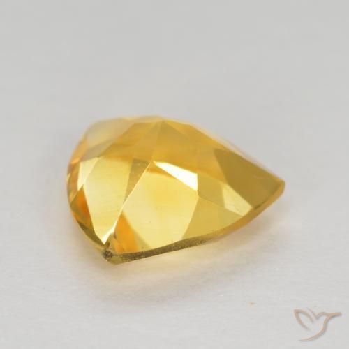 0.94克拉天然黄水晶，胖三角形，VVS-VS