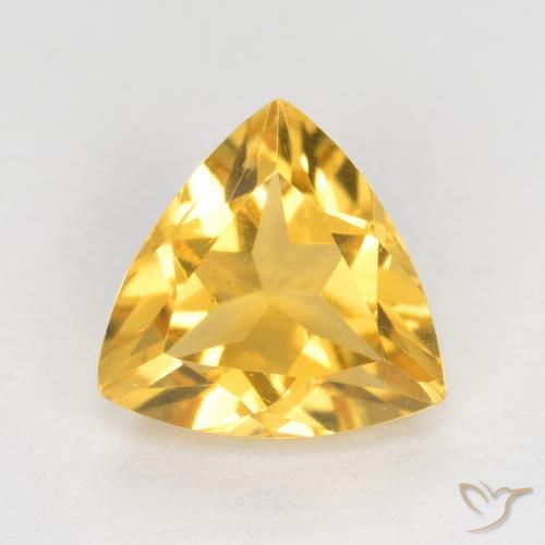 0.94ct 天然 亮金 黄水晶, 胖三角形, VS