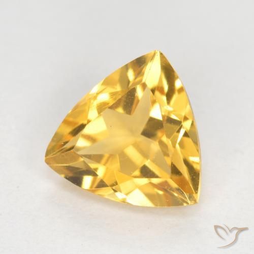 0.94克拉天然黄水晶，胖三角形，VS