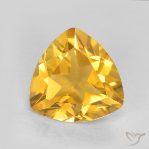 0.92ct 天然 金橙色 黄水晶, 胖三角形, VVS-VS