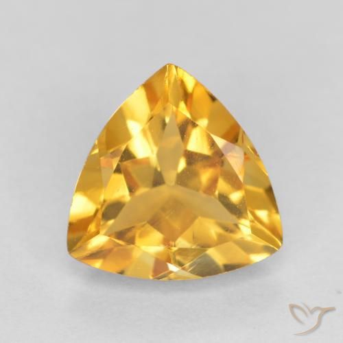0.97ct 天然 深金橙色 黄水晶, 胖三角形, VVS-VS