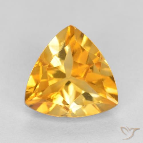 1.08ct 天然 深金橙色 黄水晶, 胖三角形, VVS-VS