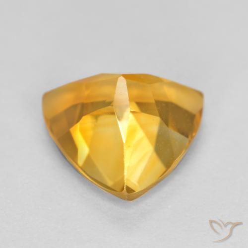 1.08克拉天然黄水晶，胖三角形，VVS-VS