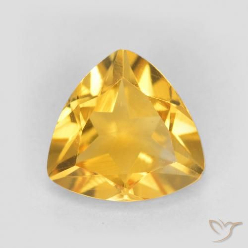 0.96ct 天然 亮金 黄水晶, 胖三角形, VVS-VS
