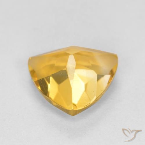 0.96克拉天然黄水晶，胖三角形，VVS-VS