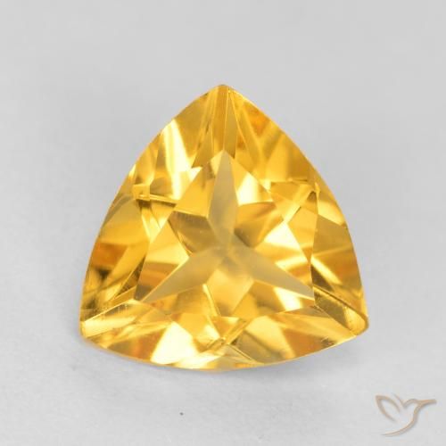 0.97ct 天然 中金 黄水晶, 胖三角形, VVS-VS
