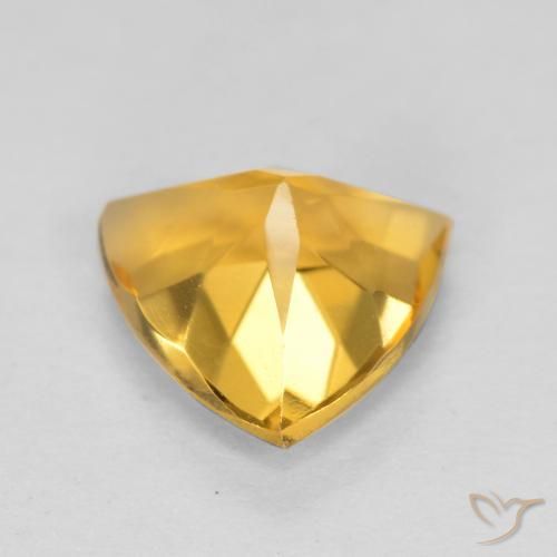 0.97克拉天然黄水晶，胖三角形，VVS-VS