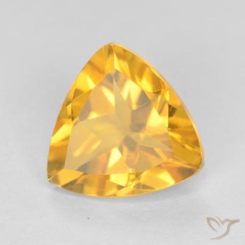 1.02克拉天然黄水晶，胖三角形，VVS-VS