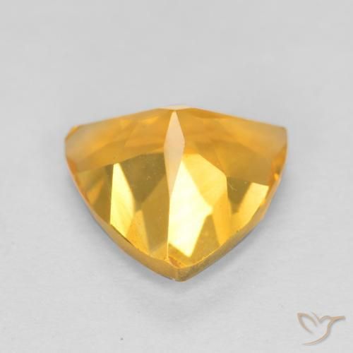 1.02克拉天然黄水晶，胖三角形，VVS-VS