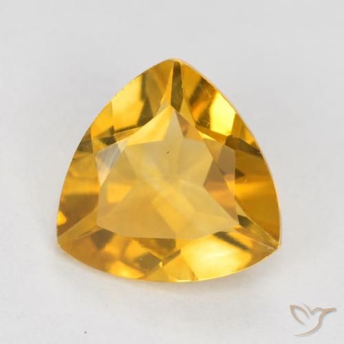 0.92ct 天然 橙金 黄水晶, 胖三角形, VVS-VS