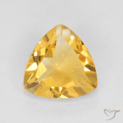 0.86ct 天然 中深金色 黄水晶, 胖三角形, VVS-VS