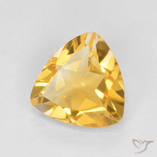 0.86克拉天然黄水晶，胖三角形，VVS-VS