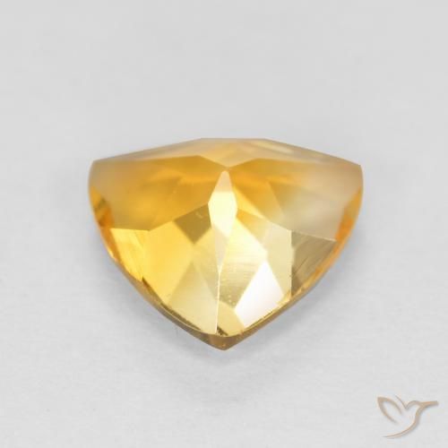 0.86克拉天然黄水晶，胖三角形，VVS-VS
