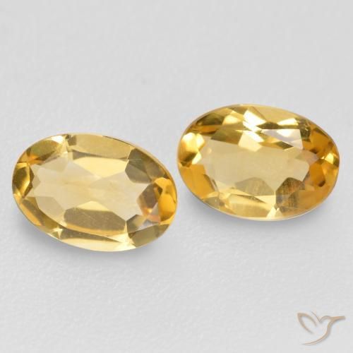 0.73克拉天然黄水晶，椭圆形，VVS-VS