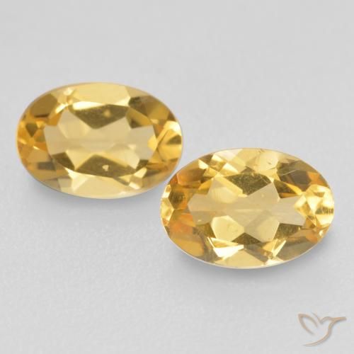 0.80ctw 天然 中浅金色 黄水晶, 椭圆形, VS